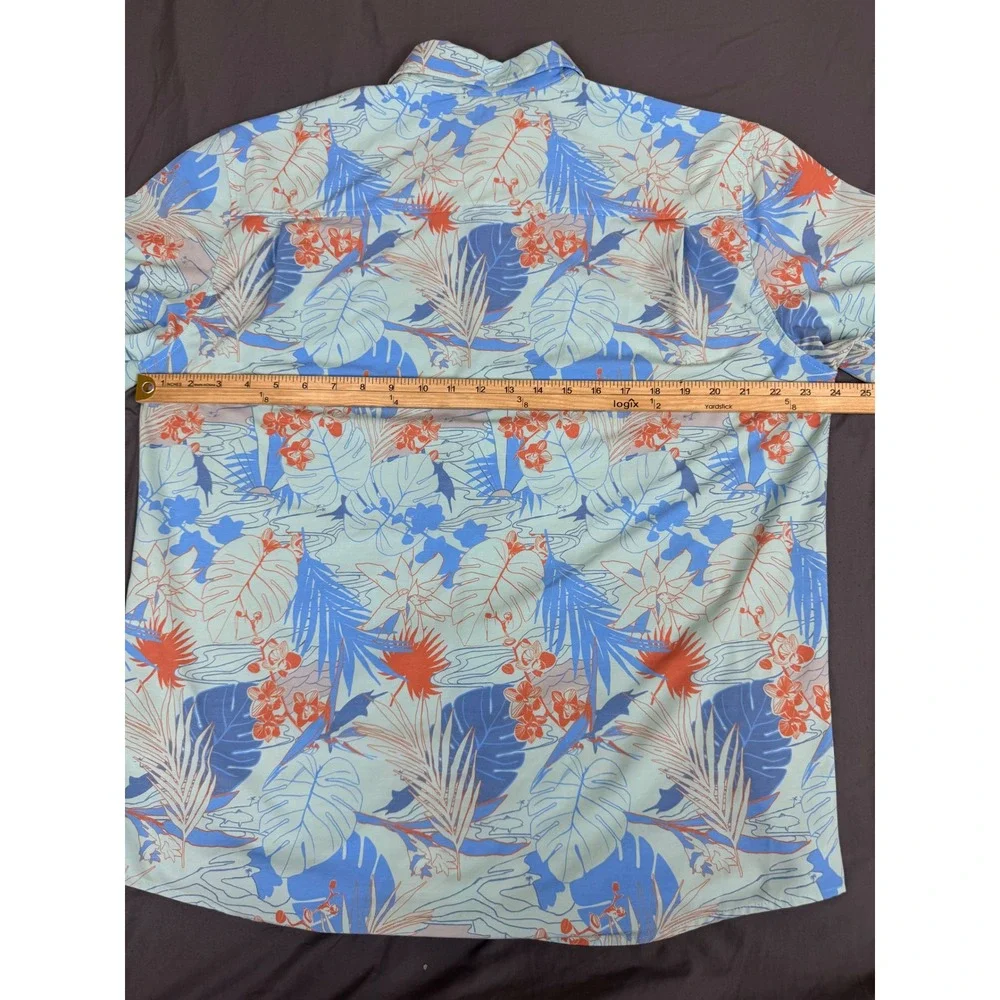 Lot of 2 Huk Fishing Shirts Mens Large Short Sleeve Button Down Floral Tropical - Picture 4 of 16